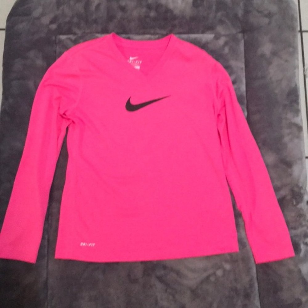 Pink Nike Dri-Fit girls Medium long sleeve